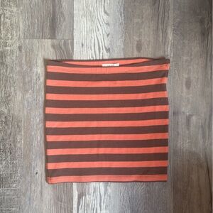 Y2K Forever 21 Vibrant salmon and Brown Mini Skirt/Tube Top